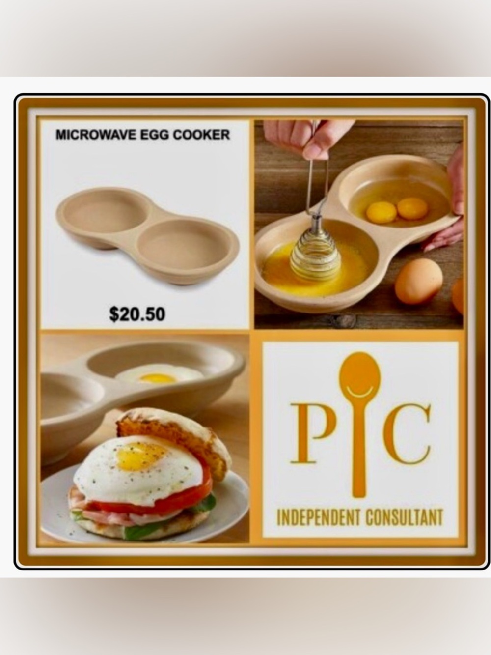 Pampered Chef Stoneware Egg Double Egg Cooker NEW IN BOX